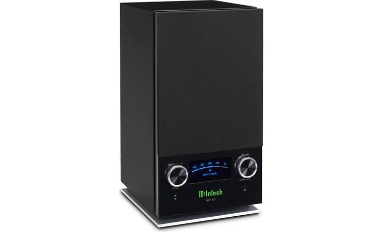 McIntosh RS150 Wireless Loudspeaker System – High-Gloss Black with Illuminated Blue Meter