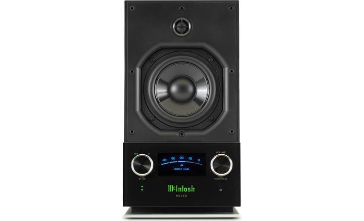 McIntosh RS150 Wireless Loudspeaker System – High-Gloss Black with Illuminated Blue Meter