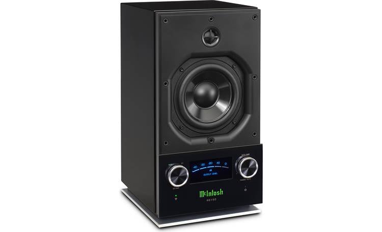 McIntosh RS150 Wireless Loudspeaker System – High-Gloss Black with Illuminated Blue Meter