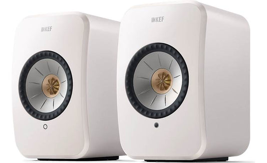KEF LSX II Wireless Hi-Fi Speaker System – Mineral White (Satin Finish)