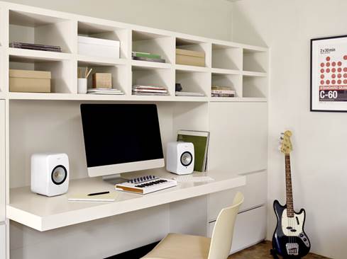KEF LSX II Wireless Hi-Fi Speaker System – Mineral White (Satin Finish)